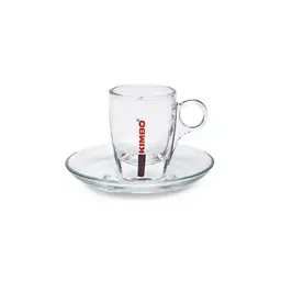 Kimbo Glass Espresso Cups and Saucers