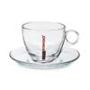 Kimbo Glass Cappuccino Cups and Saucers