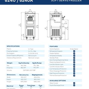 Soft Serve Ice Cream Machine Model 6240