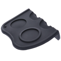 EDO Black Corner Rubber Tamper Mat With Tamper Holder