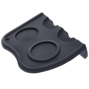 EDO Black Corner Rubber Tamper Mat With Tamper Holder