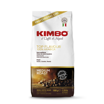Kimbo Top Flavour 100% Arabica Coffee Beans 1kg – Medium Roast Italian Coffee Beans with Almond and Plum Notes