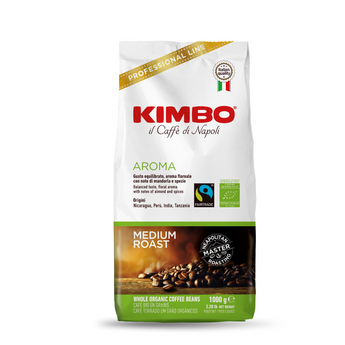 Kimbo Aroma Bio Organic Coffee Beans 1kg – Organic Fairtrade Italian Coffee Beans with Floral Aroma and Balanced Sweetness