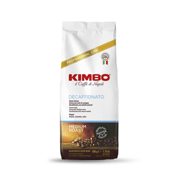 Kimbo Premium Decaffeinated Coffee Beans 500g – Smooth, Rich Flavor, Ideal for Espresso and Everyday Brewing