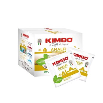 Kimbo Amalfi Coast Paper Pods 50pcs – 100% Arabica E.S.E. Coffee Pods with Floral and Citrus Notes