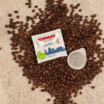 Kimbo Capri Paper Pods 50pcs – Medium-Dark Italian E.S.E. Coffee Pods with Rich Crema and Spicy Notes