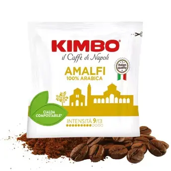Kimbo Amalfi Coast Paper Pods 50pcs – 100% Arabica E.S.E. Coffee Pods with Floral and Citrus Notes