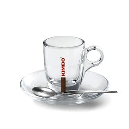 Kimbo Glass Espresso Cups & Saucers
