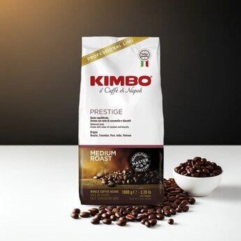 Kimbo Prestige Coffee Beans 1kg – Smooth Italian Espresso Beans with Balanced Aroma and Rich Crema