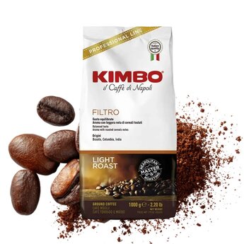 Kimbo Filtro Ground Coffee 1kg – Coarsely Ground Italian Filter Coffee with Full Body and Balanced Flavor