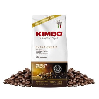 Kimbo Extreme Coffee Beans 1kg – Bold Dark Roast Italian Espresso Beans with Dark Chocolate, Spice, and Caramel Notes