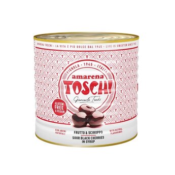 Toschi Vignola Amarena Cherries 18/20 Latta 2.75kg