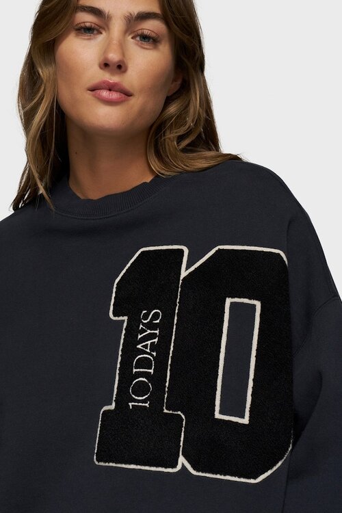 10Days Donkerblauwe baseballtrui 10