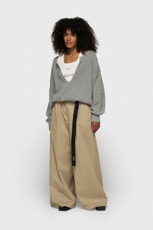 10Days Light Grey Melee v-hals trui van kasjmier