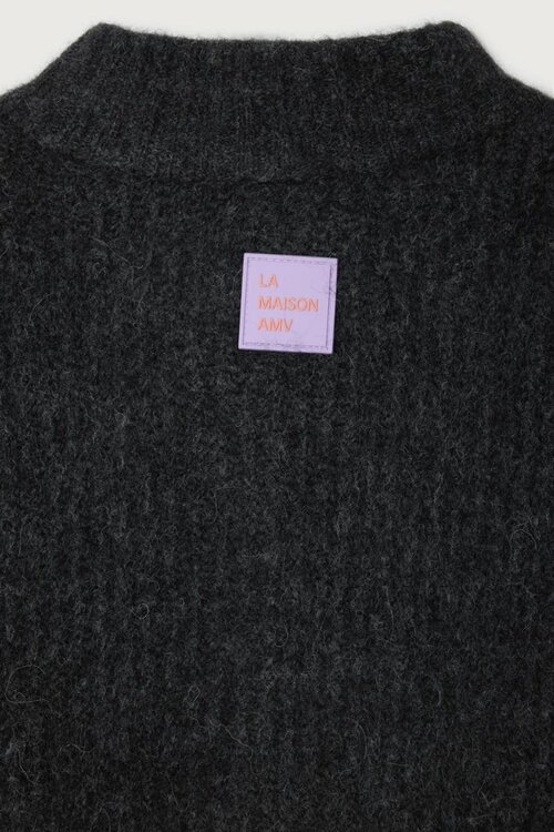 American Vintage Gebreid vest in grijze tint