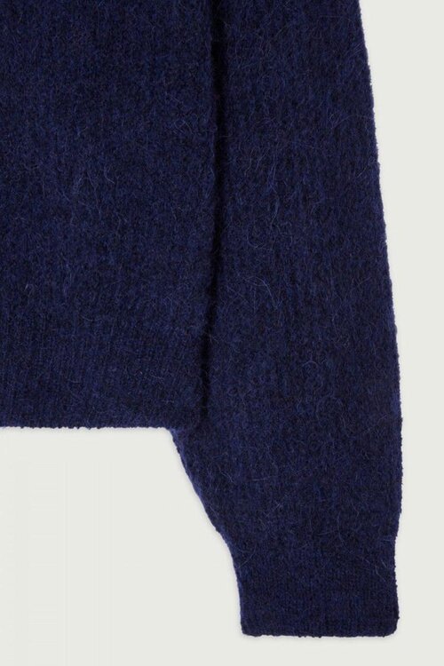 American Vintage Donkerblauwe trui met breipatroon