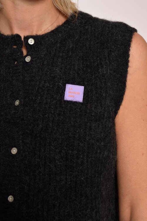 American Vintage Antracietkleurig Gebreid Vest