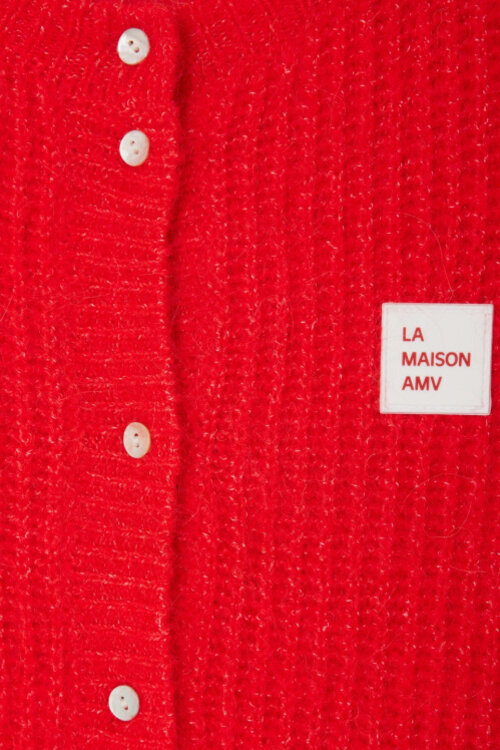 American Vintage Gebreid Vest in Rood