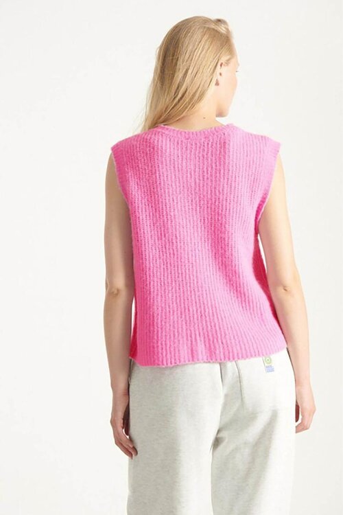American Vintage Gebreid Gilet in Roze