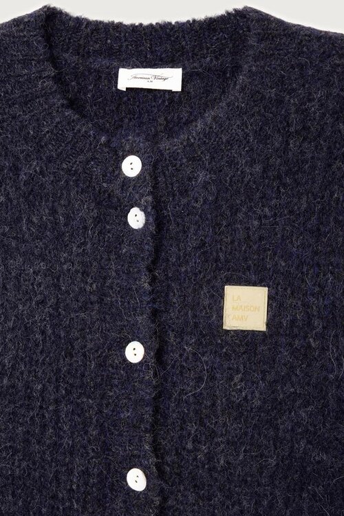 American Vintage Gebreid Vest in Donkerblauw