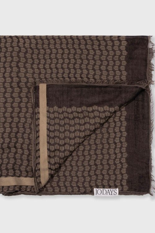 10Days Lichte sjaal in aardetinten met ikat-patroon