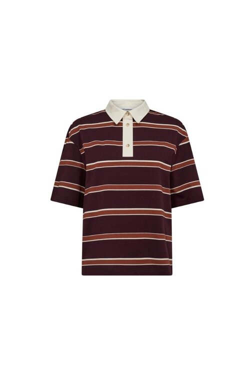 Co'couture Augusta Polo Shirt in Bordeaux