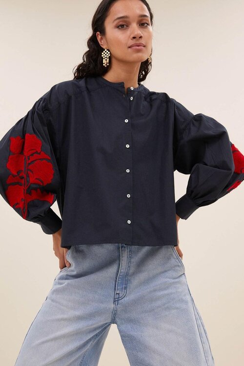 By Bar Indigo Blouse