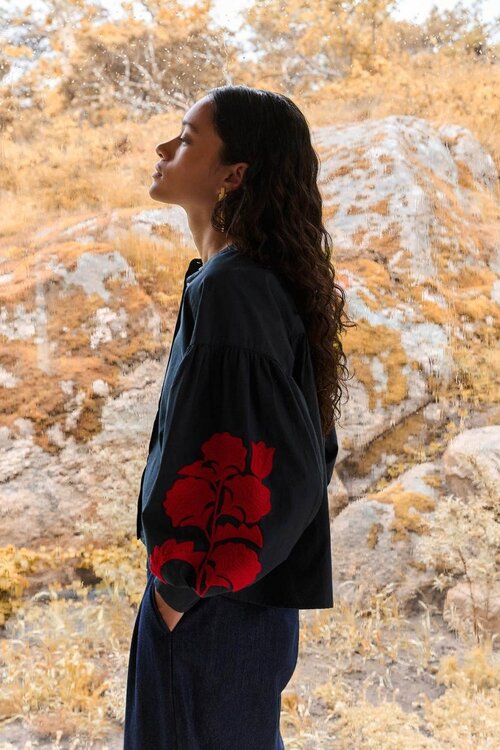 By Bar Indigo Blouse