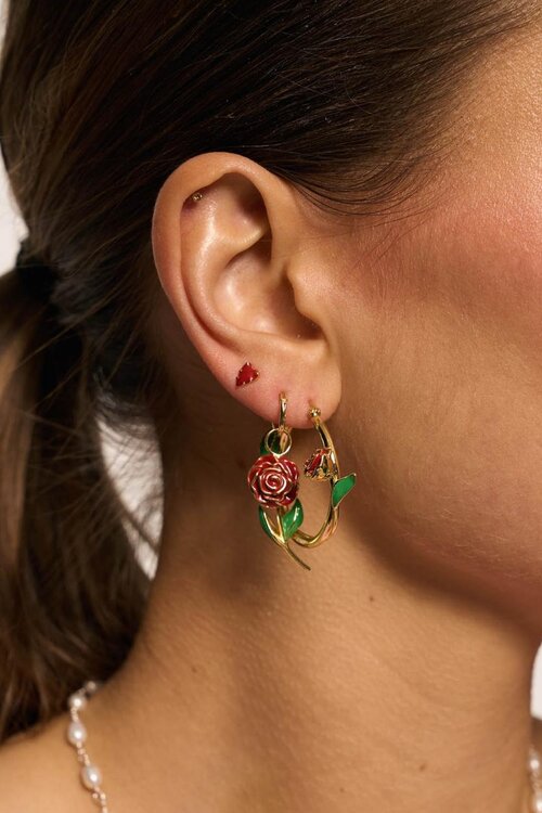 Anna & Nina Goud Single Lolita Heart Stud