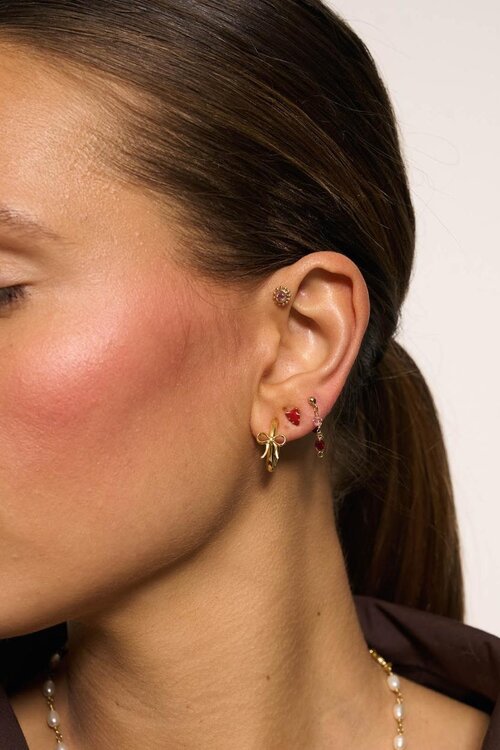 Anna & Nina Goud Single Lolita Heart Stud