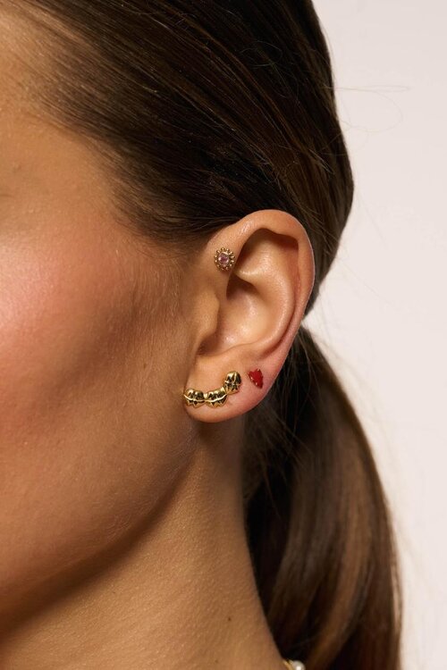 Anna & Nina Goud Single Lolita Heart Stud