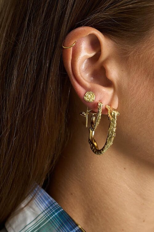 Anna & Nina Goud Single Honourable Rose Stud