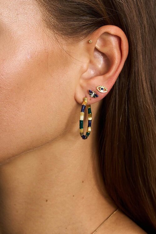 Anna & Nina Kleurrijke Archetaype Hoop Oorbellen