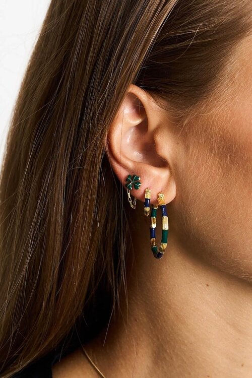 Anna & Nina Goud Single Lucky Shamrock Earring
