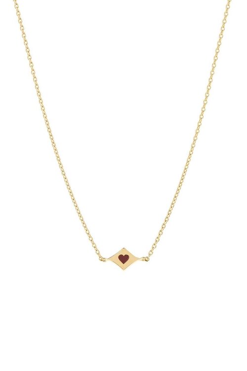 Anna & Nina Goud Lucky Card Necklace