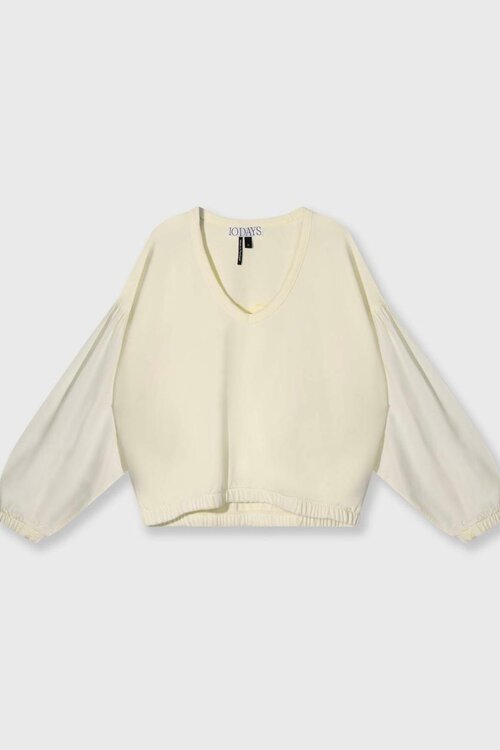 10Days pastel yellow puffed sleeve sweater