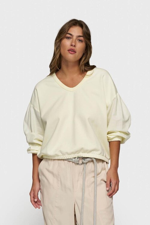 10Days pastel yellow puffed sleeve sweater