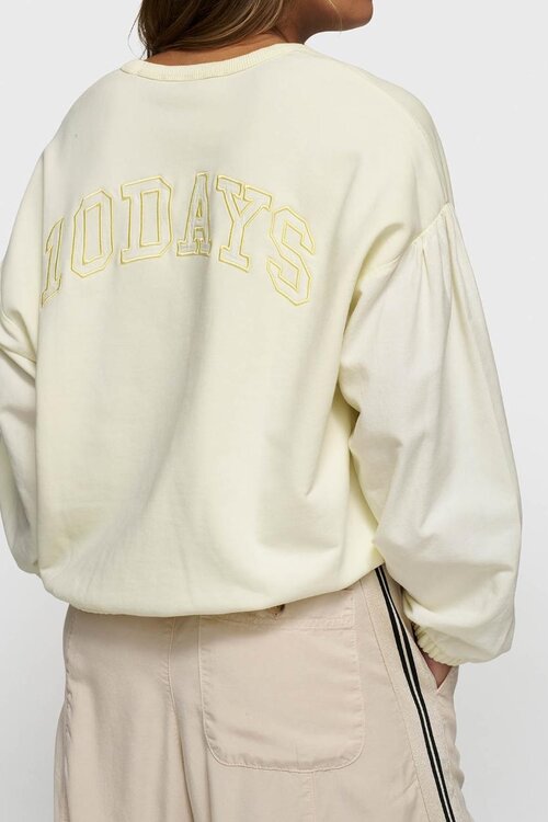 10Days pastel yellow puffed sleeve sweater