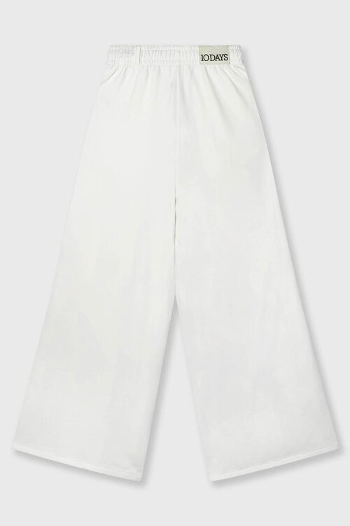 10Days Ecru wijde broek met tape-accenten