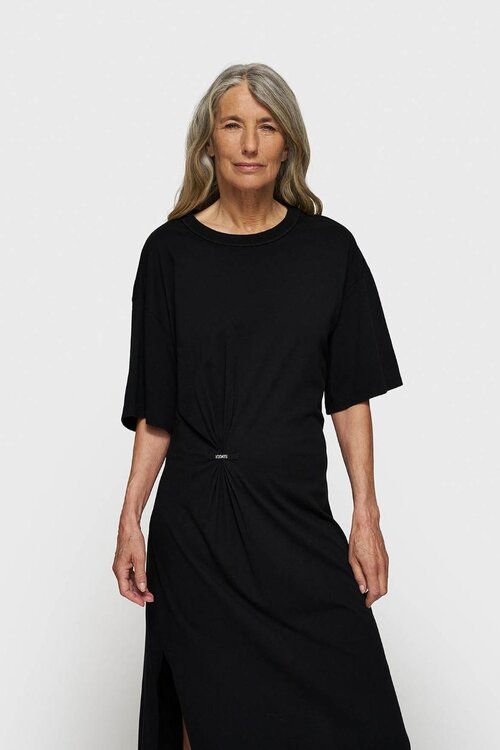 10Days Black tee dress gathering