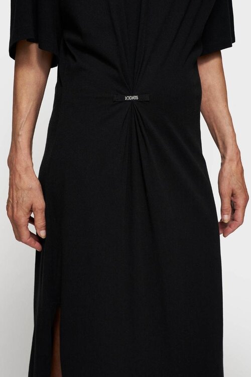 10Days Black tee dress gathering