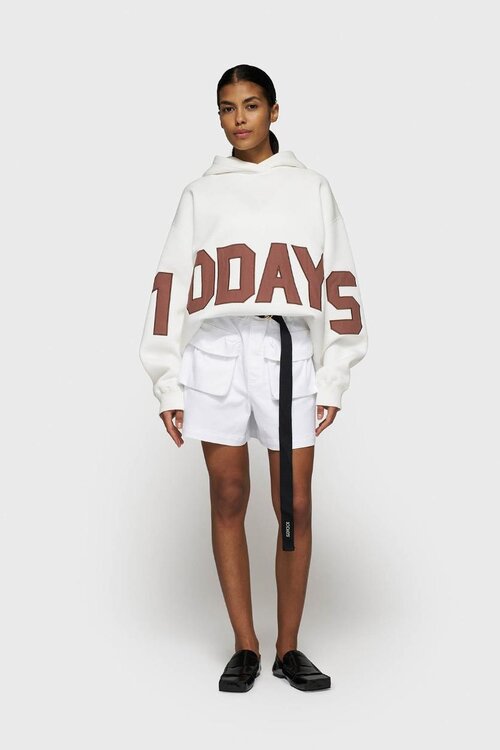 10Days Ecru hoodie met opvallend logo