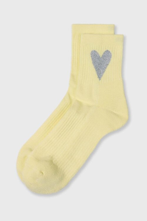 10Days Pastelgele sokken met hartjes