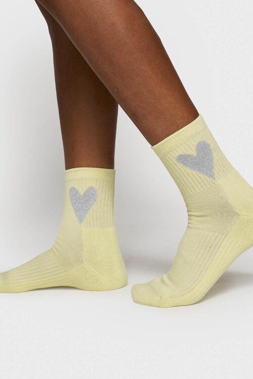 10Days Pastelgele sokken met hartjes