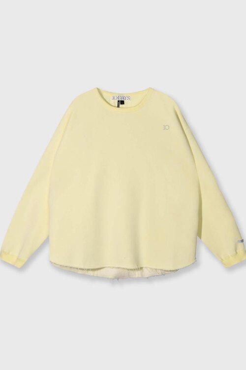10Days sweater in pastelgeel met onafgewerkte randen