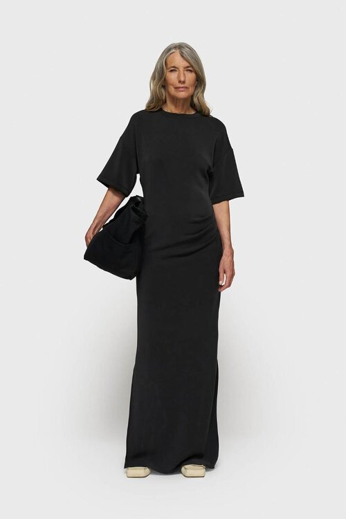 10Days Zwarte zachte scuba T-shirt jurk