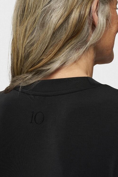 10Days Zwarte zachte scuba T-shirt jurk