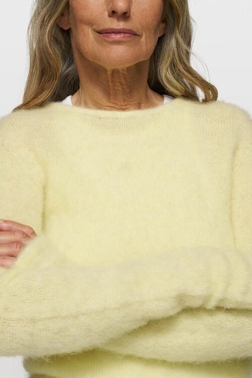 10Days zachte trui van pastelkleurig geel breisel