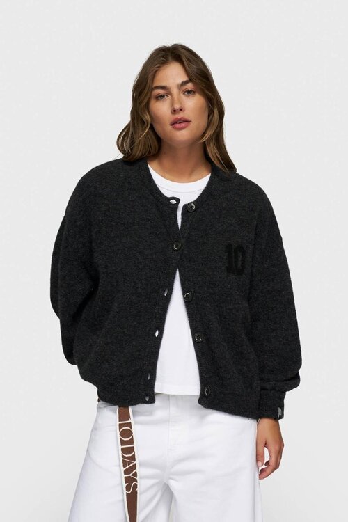 10Days Antra Melee zachte baseball gebreide cardigan