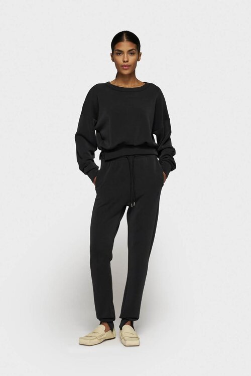 10Days Zwarte cropped sweater van zacht scuba-materiaal